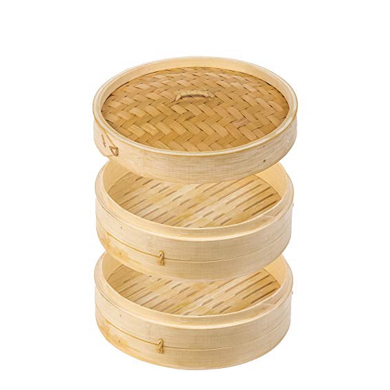Bamboo Steamer (8 inch - 20.30cm) | 8寸 竹制蒸笼[2底1盖] / 个