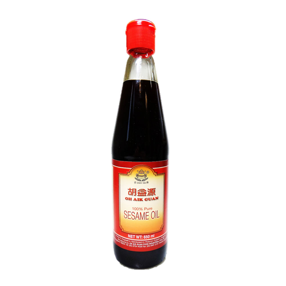 OH AIK GUAN 100% Pure Sesame Oil 650ml | 胡益源 麻油 650ml /瓶