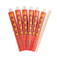 Chinese Take Away Bamboo Chopsticks (Red Packet) 100paris | 中餐 外卖筷子 100双 / 包 (红色)