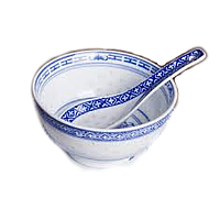 NF Rice grain blue & spoon set | 青花瓷 碗勺套装 /套